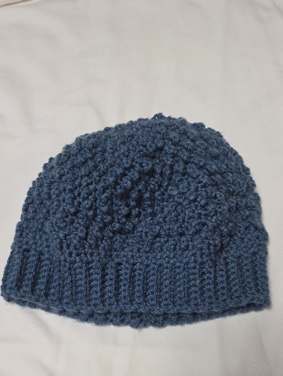 Handmade Other - Blue Knit Beanie Hat - Men’s Winter Accessory